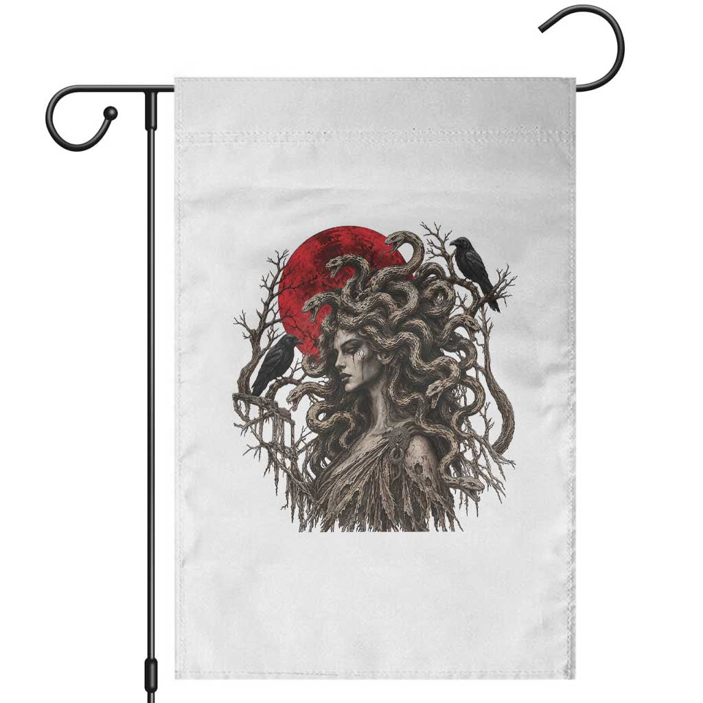 Gothic Medusa Blood Moon Greek Mythology Garden Flag Dark Art Halloween