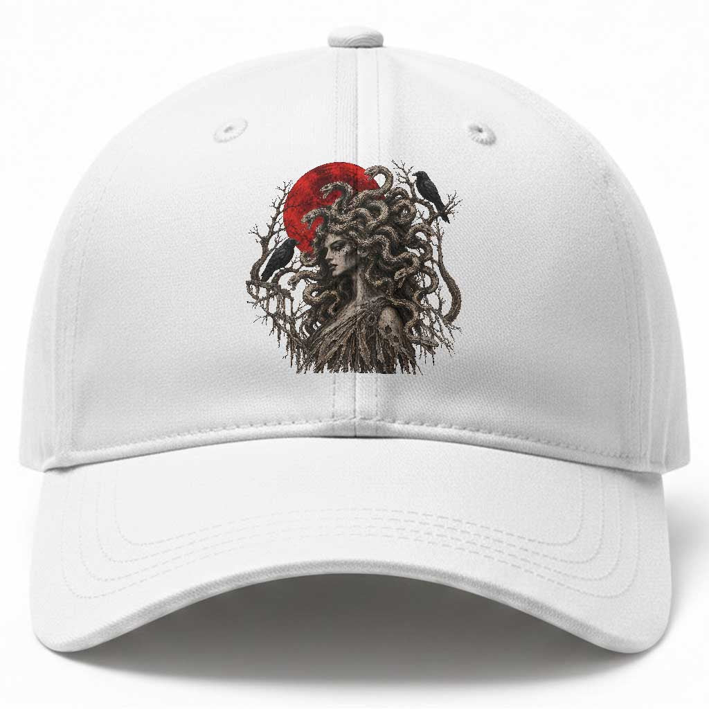 Gothic Medusa Blood Moon Greek Mythology Baseball Cap Dark Art Halloween