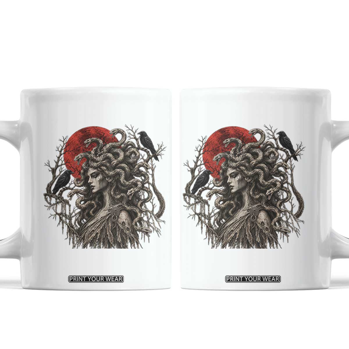 Gothic Medusa Blood Moon Greek Mythology Coffee Mug Dark Art Halloween