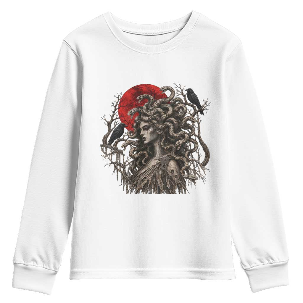 Gothic Medusa Blood Moon Greek Mythology Youth Sweatshirt Dark Art Halloween