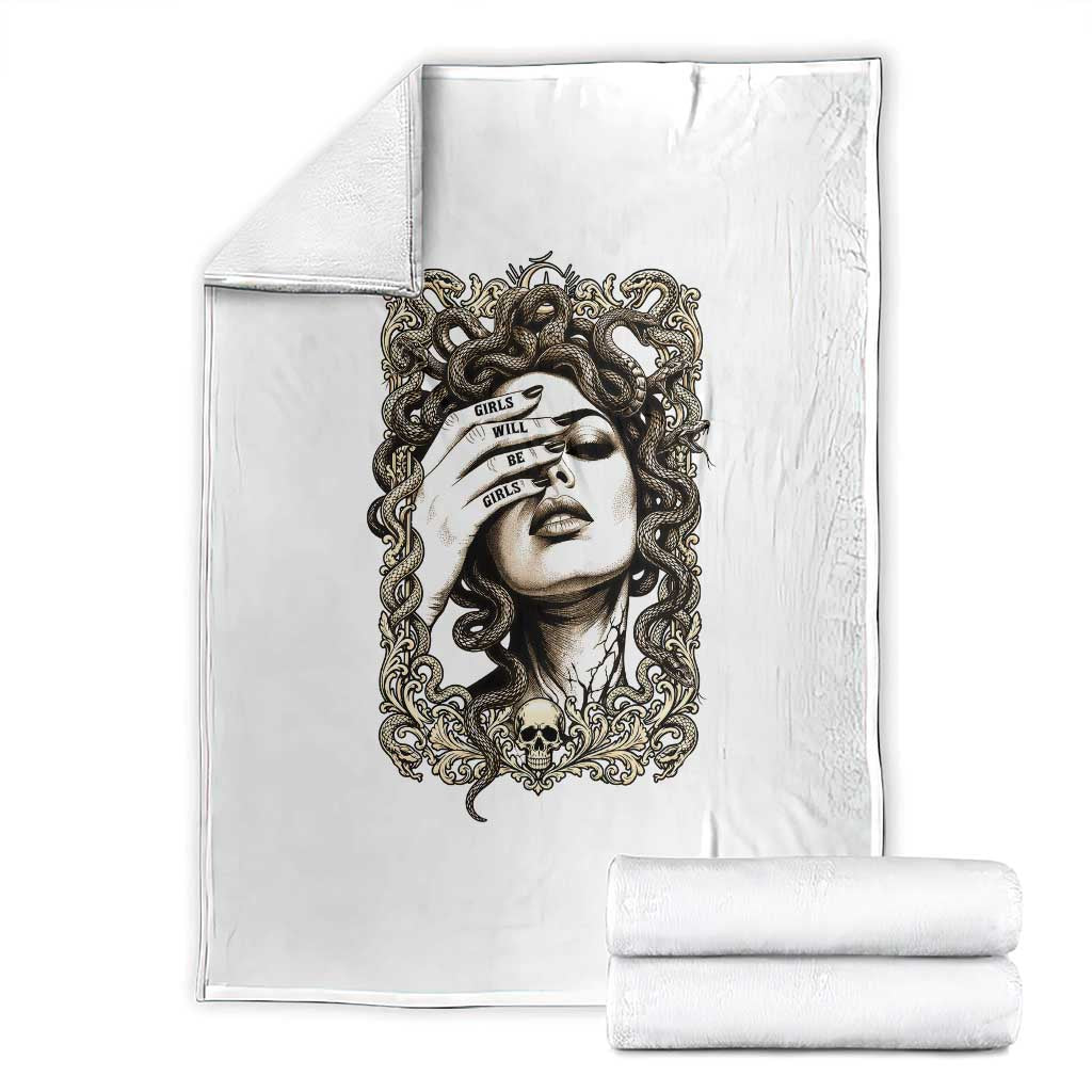 Gothic Medusa Greek Mythology Feminist Throw Blanket Girls Will Be Girls