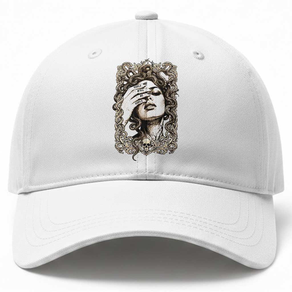 Gothic Medusa Greek Mythology Feminist Baseball Cap Girls Will Be Girls