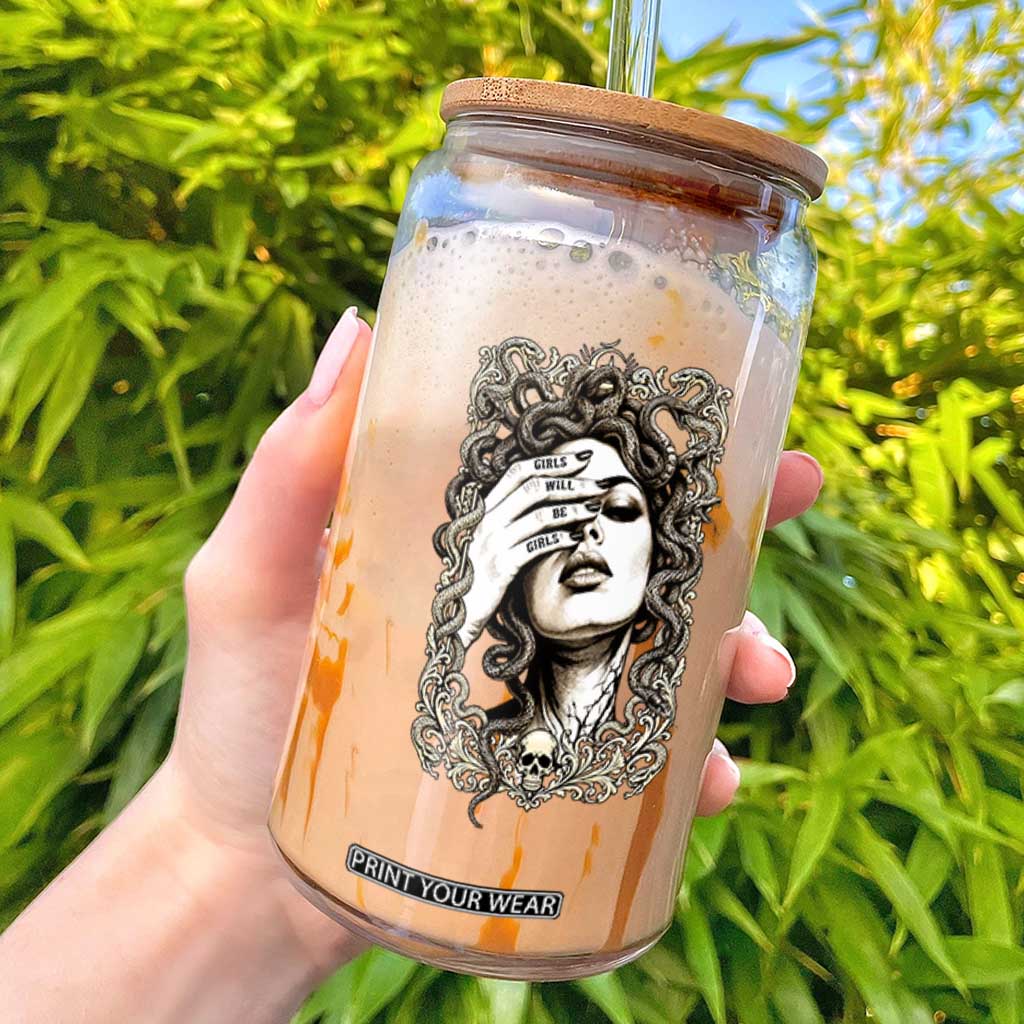 Gothic Medusa Greek Mythology Feminist Glass Can Girls Will Be Girls