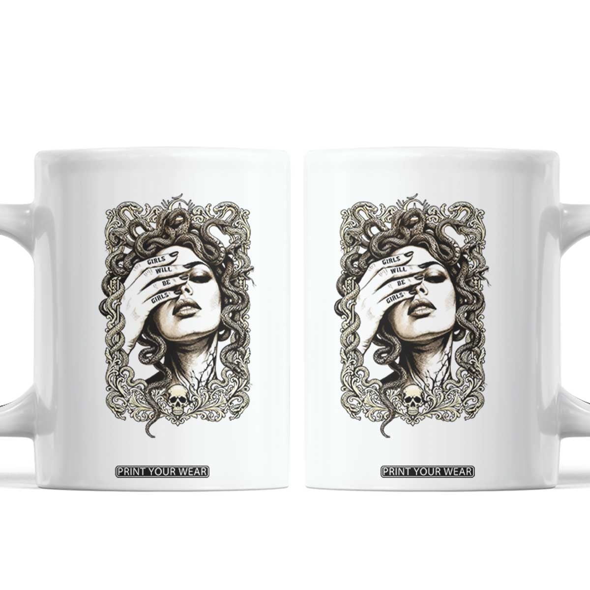 Gothic Medusa Greek Mythology Feminist Coffee Mug Girls Will Be Girls