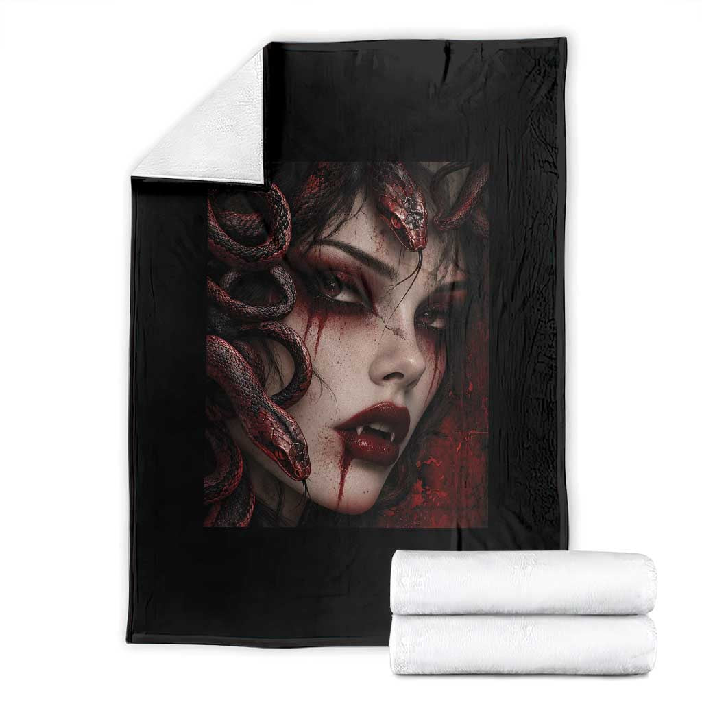 Vampire Medusa Greek Mythology Occult Throw Blanket Dark Scary Grunge Horror