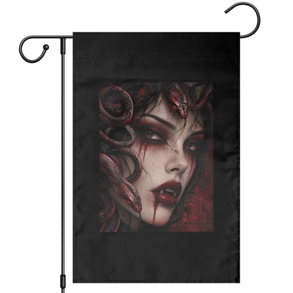 Vampire Medusa Greek Mythology Occult Garden Flag Dark Scary Grunge Horror