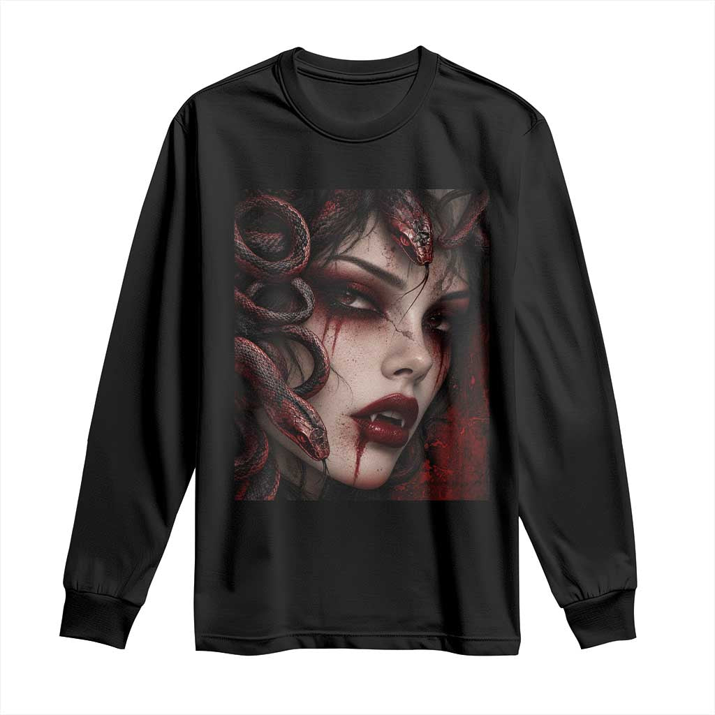 Vampire Medusa Greek Mythology Occult Long Sleeve Shirt Dark Scary Grunge Horror