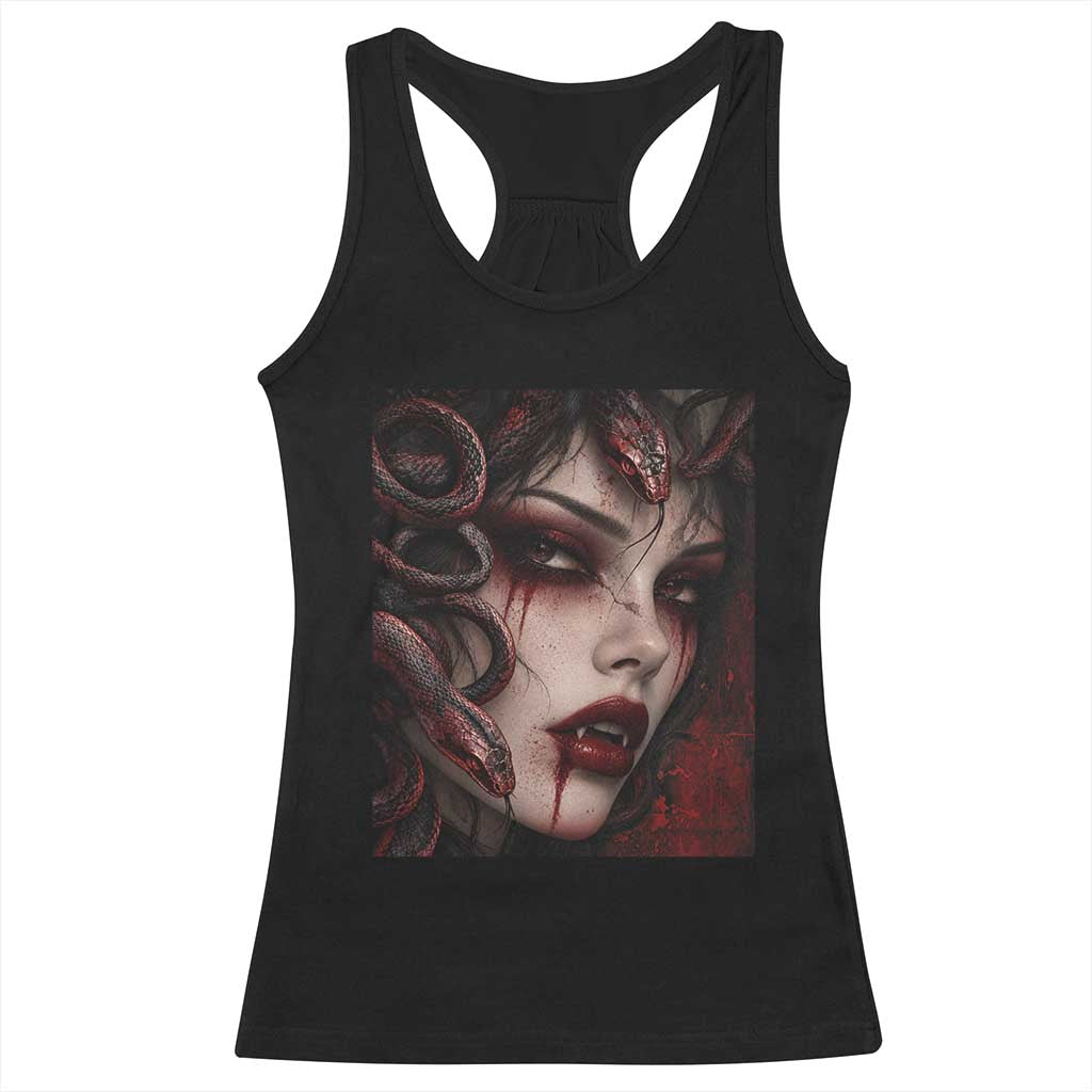 Vampire Medusa Greek Mythology Occult Racerback Tank Top Dark Scary Grunge Horror