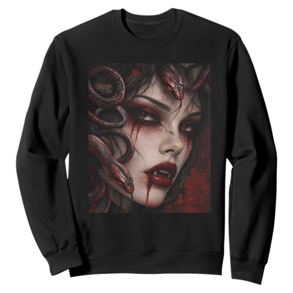 Vampire Medusa Greek Mythology Occult Sweatshirt Dark Scary Grunge Horror