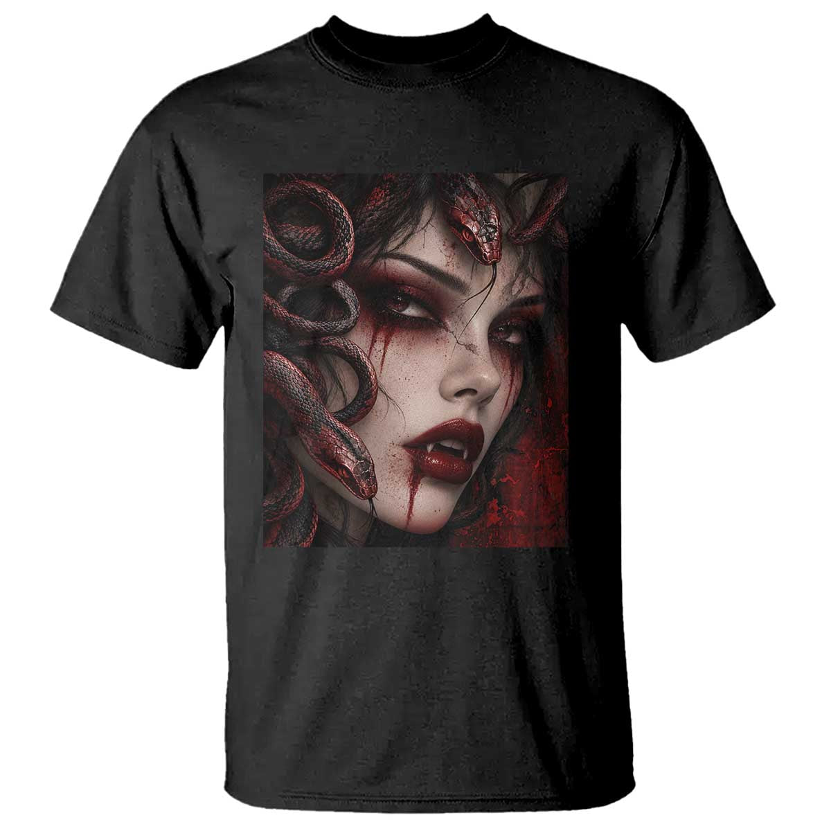 Vampire Medusa Greek Mythology Occult T Shirt Dark Scary Grunge Horror