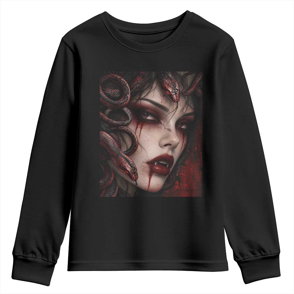 Vampire Medusa Greek Mythology Occult Youth Sweatshirt Dark Scary Grunge Horror