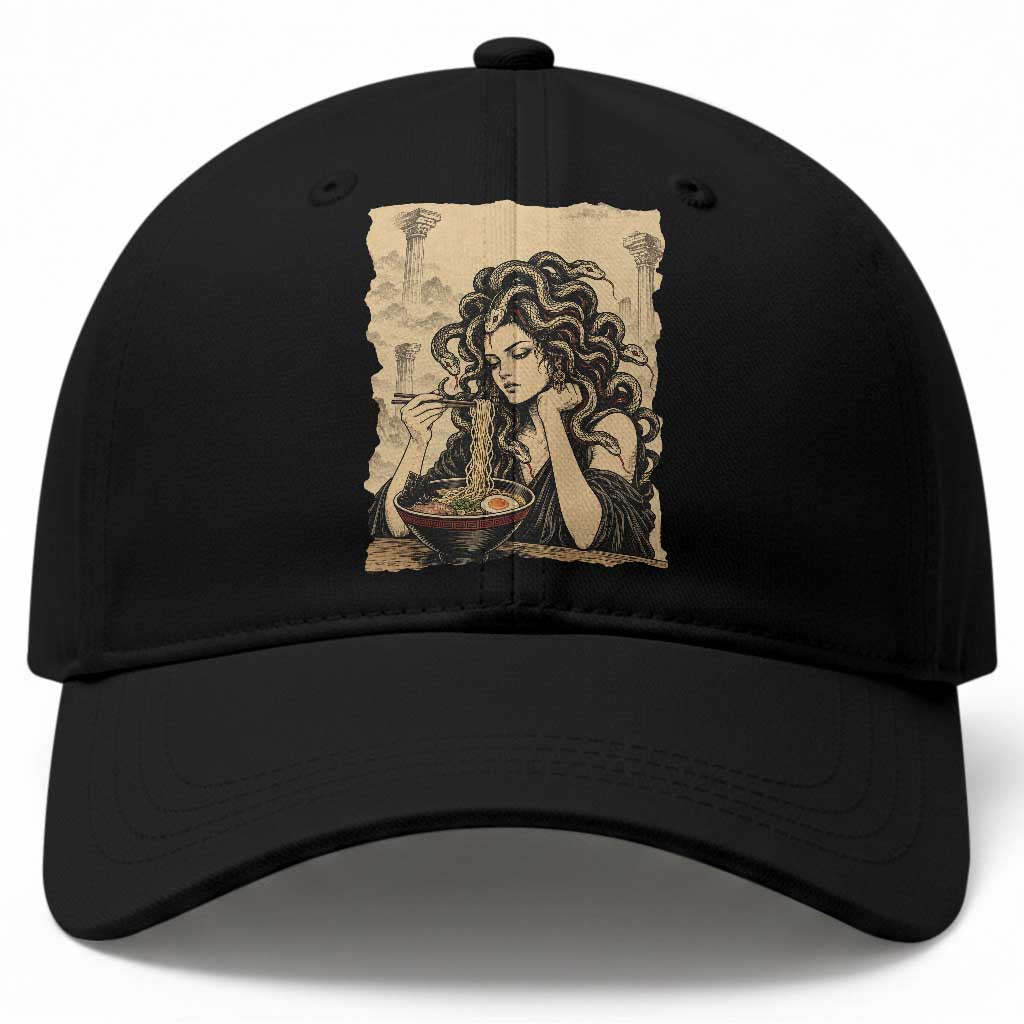 Medusa Eating Ramen Greek Mythology Baseball Cap Gothic Japanese Food