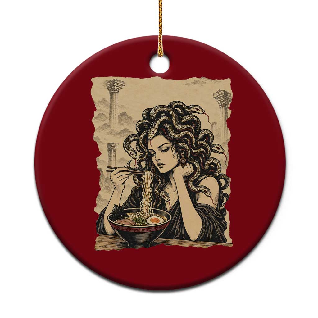 Medusa Eating Ramen Greek Mythology Ceramic Ornament Gothic Japanese Food