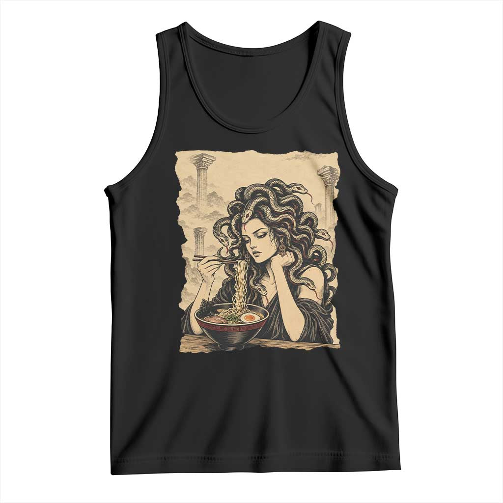 Medusa Eating Ramen Greek Mythology Tank Top Gothic Japanese Food