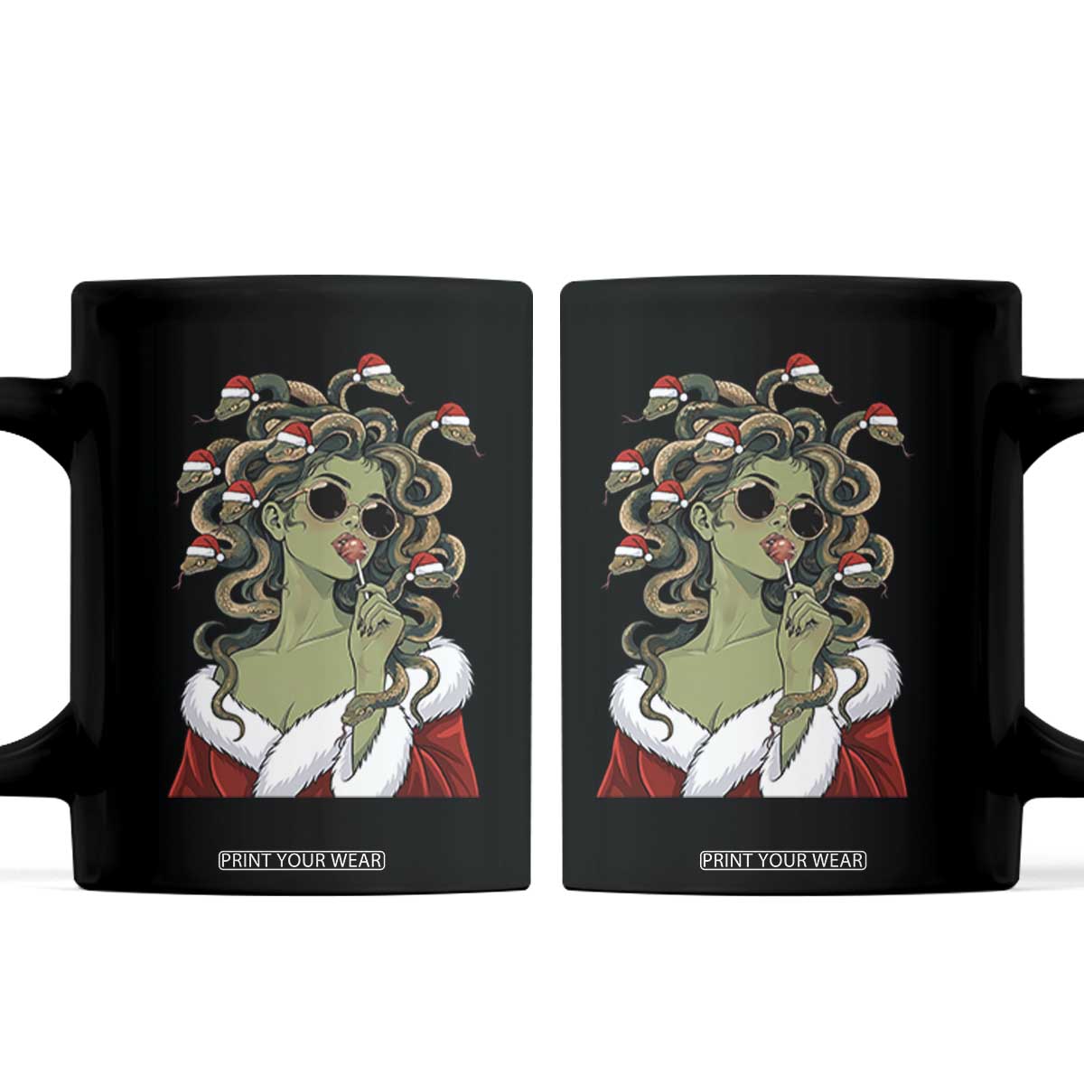 Christmas Medusa Lollipop Greek Mythology Holiday Gift Coffee Mug