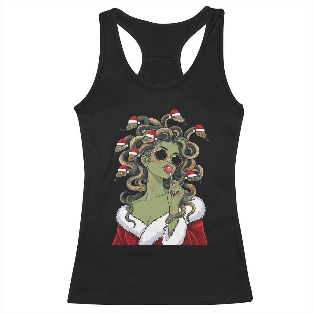 Christmas Medusa Lollipop Greek Mythology Holiday Gift Racerback Tank Top