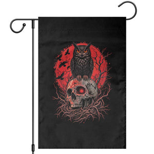 Gothic Owl Perched On Skull Garden Flag Blood Moon Dark Horror Gothic Graphic