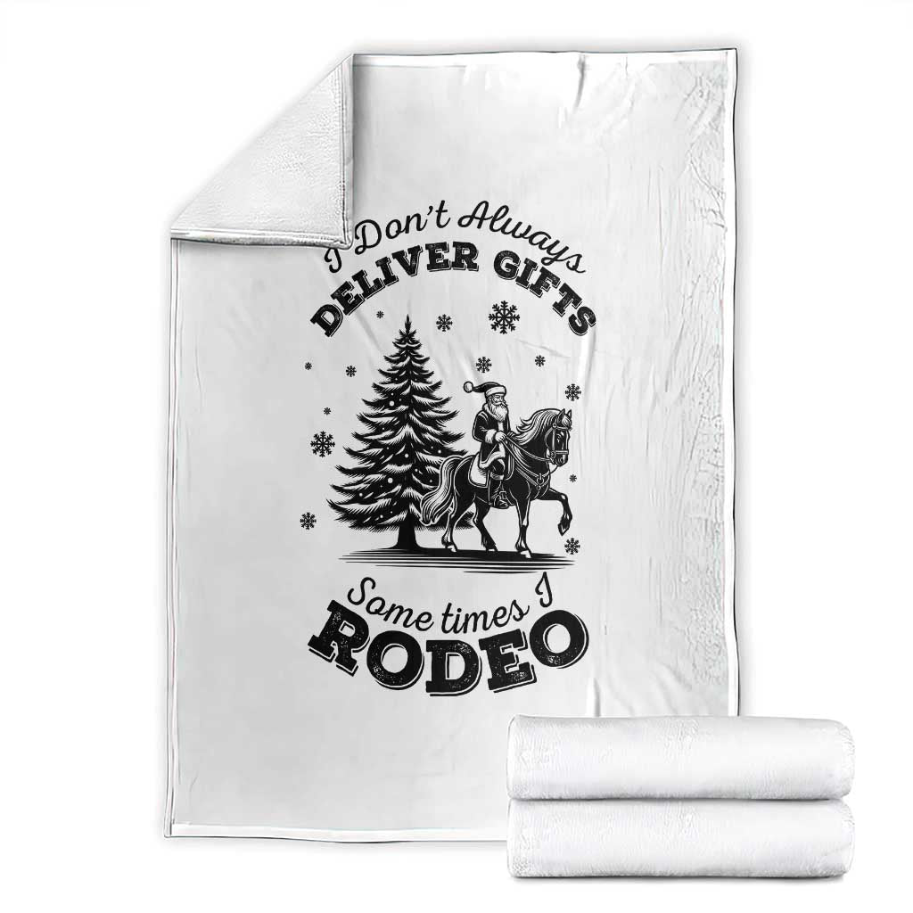 Funny Santa Cowboy Christmas Throw Blanket I Do Not Deliver Gifts I Rodeo TS12 White Print Your Wear