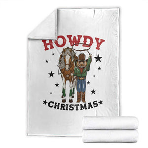 Funny Nutcracker Cowboy Howdy Christmas Throw Blanket Western Holiday Gift TS12 White Print Your Wear