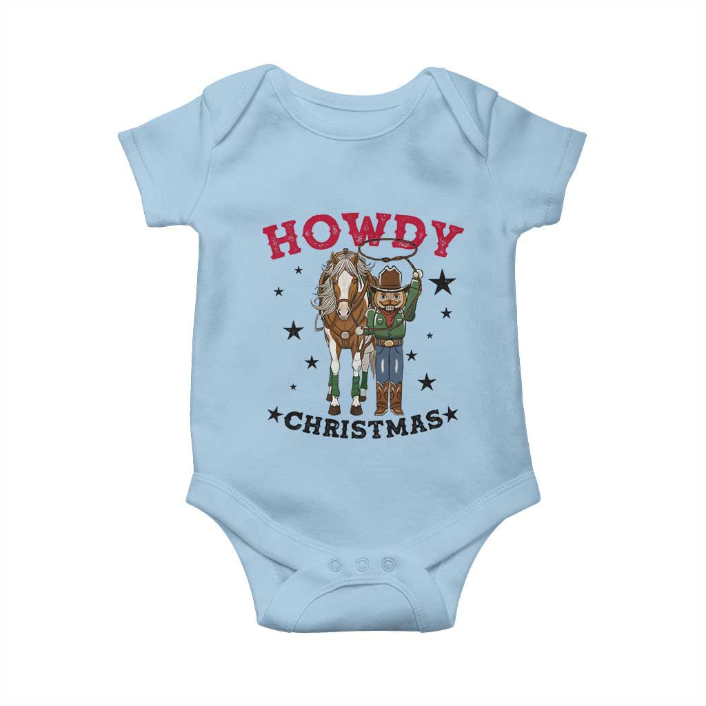 Funny Nutcracker Cowboy Howdy Christmas Baby Onesie Western Holiday Gift TS12 Light Blue Print Your Wear
