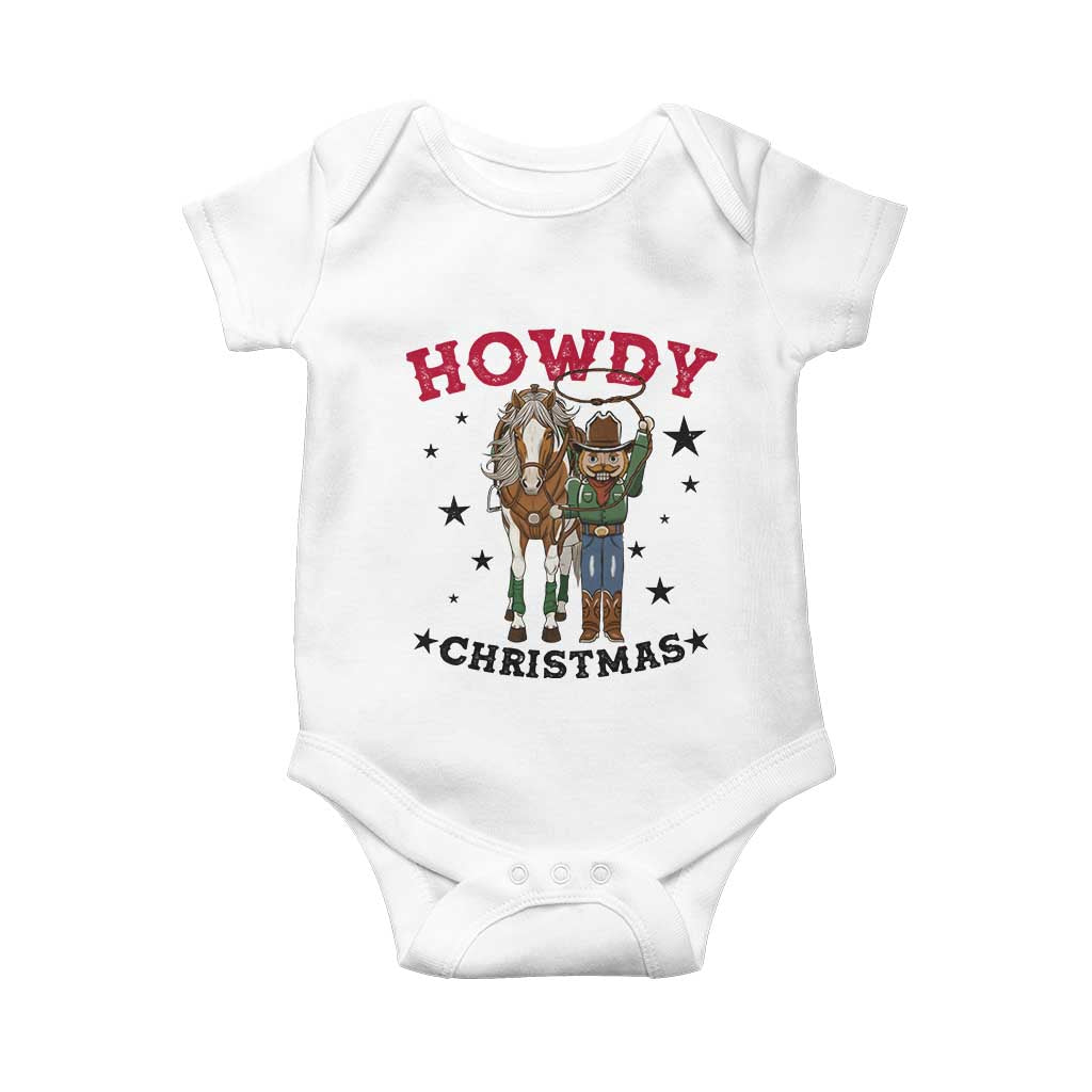 Funny Nutcracker Cowboy Howdy Christmas Baby Onesie Western Holiday Gift TS12 White Print Your Wear