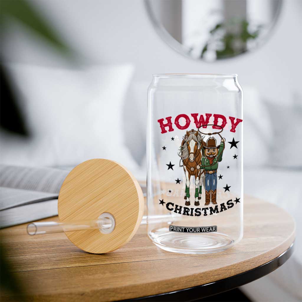 Funny Nutcracker Cowboy Howdy Christmas Glass Can Western Holiday Gift TS12 Print Your Wear