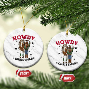 Funny Nutcracker Cowboy Howdy Christmas Ceramic Ornament Western Holiday Gift TS12 1pc White Marble Print Your Wear
