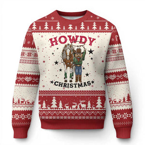 Funny Nutcracker Cowboy Howdy Xmas Ugly Christmas Sweater Western Holiday Gift TS12 Beige Red Print Your Wear