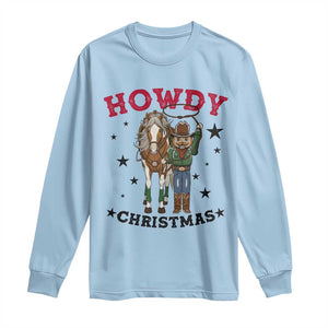 Funny Nutcracker Cowboy Howdy Christmas Long Sleeve Shirt Western Holiday Gift TS12 Light Blue Print Your Wear