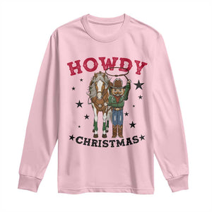 Funny Nutcracker Cowboy Howdy Christmas Long Sleeve Shirt Western Holiday Gift TS12 Light Pink Print Your Wear