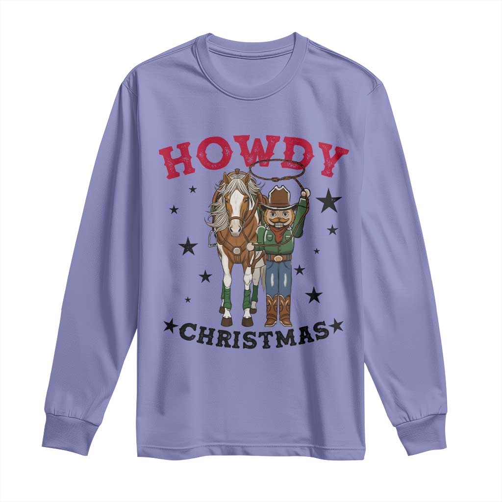 Funny Nutcracker Cowboy Howdy Christmas Long Sleeve Shirt Western Holiday Gift TS12 Violet Print Your Wear