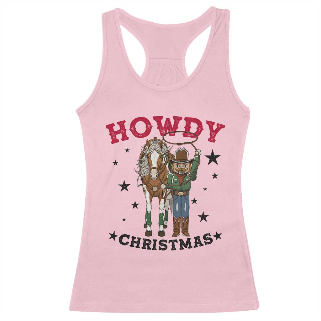 Funny Nutcracker Cowboy Howdy Christmas Racerback Tank Top Western Holiday Gift TS12 Light Pink Print Your Wear