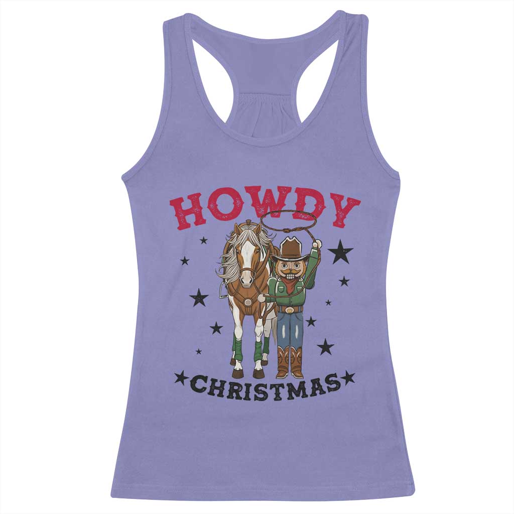 Funny Nutcracker Cowboy Howdy Christmas Racerback Tank Top Western Holiday Gift TS12 Violet Print Your Wear