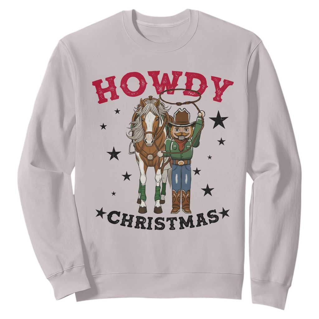 Funny Nutcracker Cowboy Howdy Christmas Sweatshirt Western Holiday Gift TS12 Ice Gray Print Your Wear
