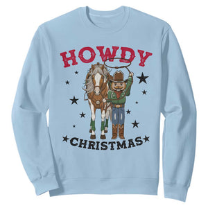 Funny Nutcracker Cowboy Howdy Christmas Sweatshirt Western Holiday Gift TS12 Light Blue Print Your Wear