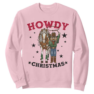Funny Nutcracker Cowboy Howdy Christmas Sweatshirt Western Holiday Gift TS12 Light Pink Print Your Wear
