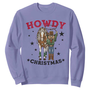 Funny Nutcracker Cowboy Howdy Christmas Sweatshirt Western Holiday Gift TS12 Violet Print Your Wear