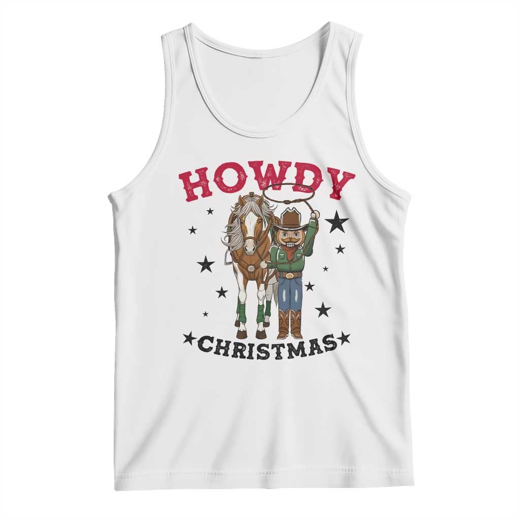 Funny Nutcracker Cowboy Howdy Christmas Tank Top Western Holiday Gift TS12 White Print Your Wear