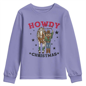 Funny Nutcracker Cowboy Howdy Christmas Youth Sweatshirt Western Holiday Gift TS12 Violet Print Your Wear