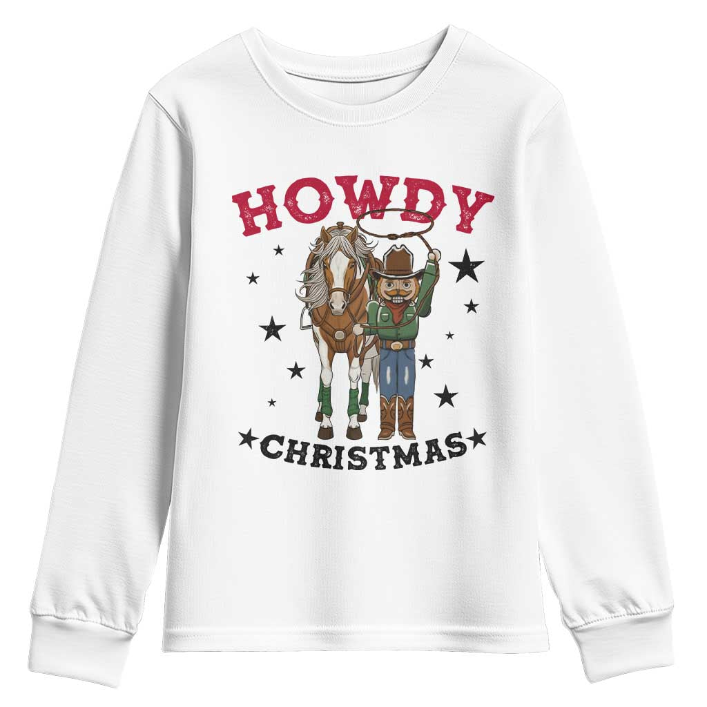 Funny Nutcracker Cowboy Howdy Christmas Youth Sweatshirt Western Holiday Gift TS12 White Print Your Wear