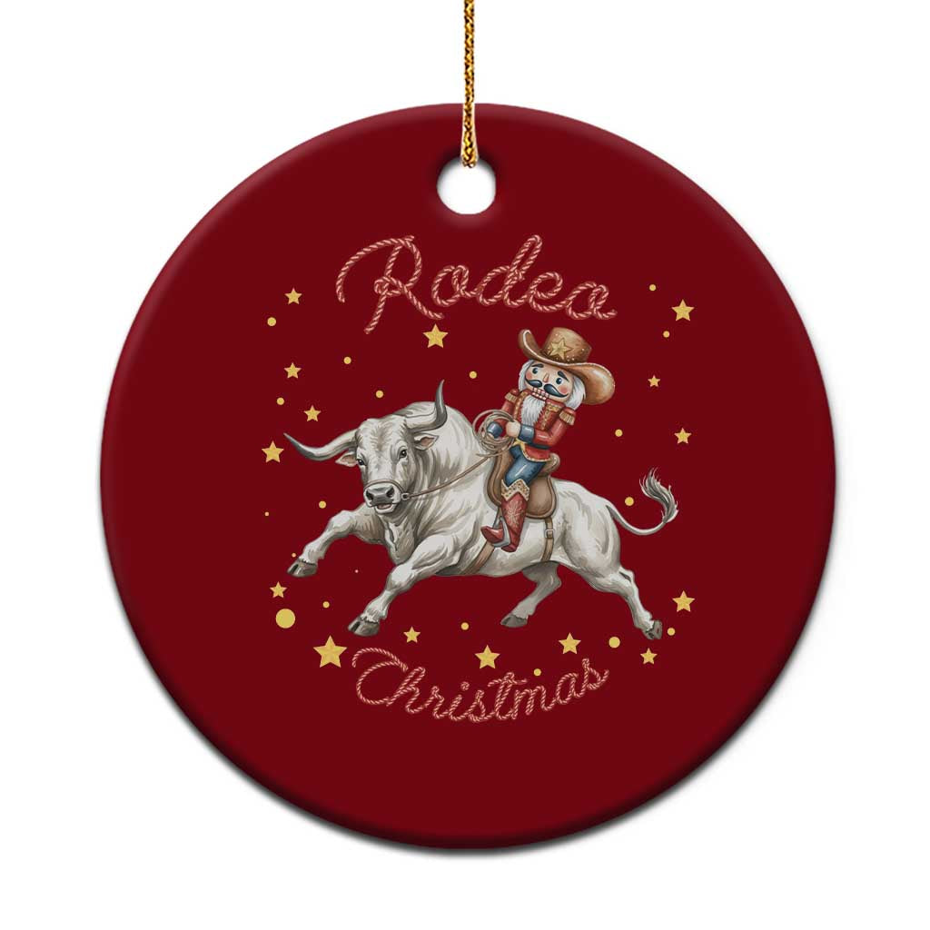 Funny Nutcracker Bull Riding Rodeo Christmas Ceramic Ornament Western Holiday Gift TS12 1pc Red Print Your Wear
