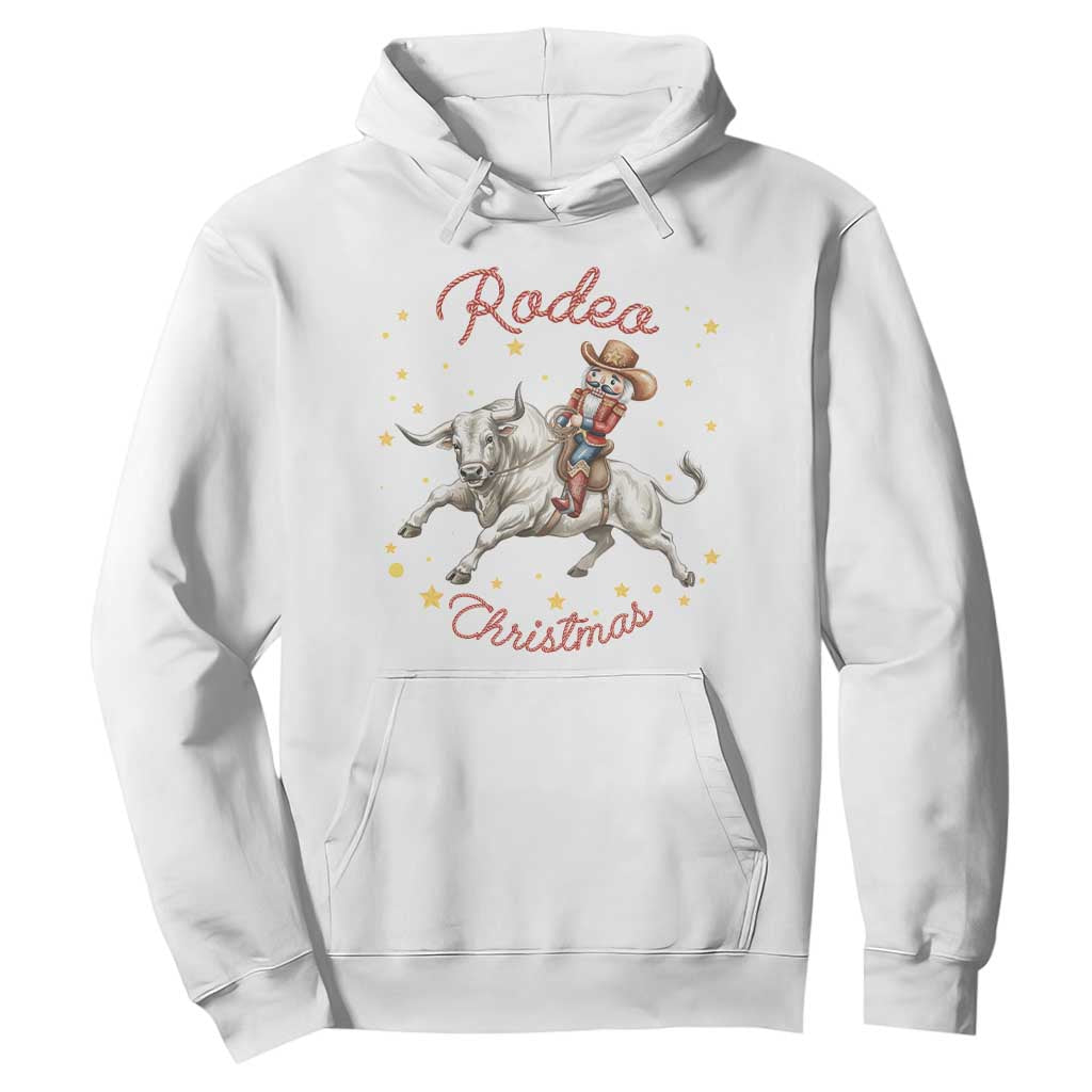 Funny Nutcracker Bull Riding Rodeo Christmas Hoodie Western Holiday Gift TS12 White Print Your Wear