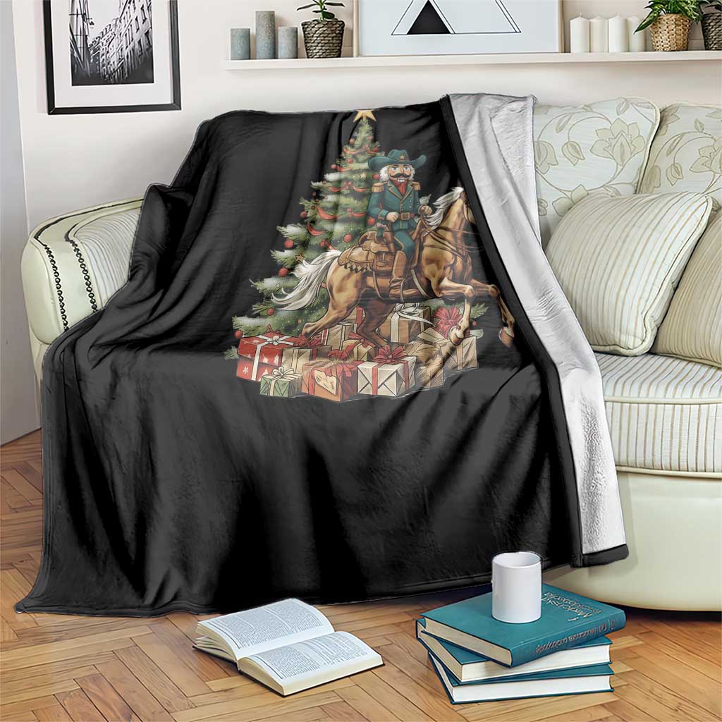 Funny Nutcracker Riding Horse Throw Blanket Western Life Christmas Gift TS12 Print Your Wear