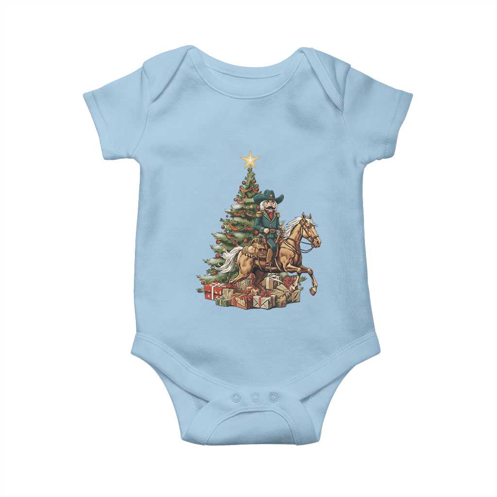 Funny Nutcracker Riding Horse Baby Onesie Western Life Christmas Gift TS12 Light Blue Print Your Wear