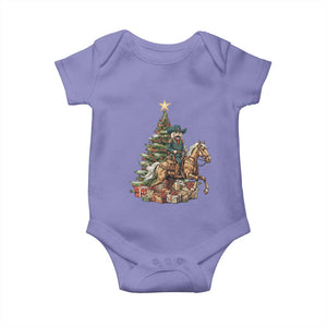Funny Nutcracker Riding Horse Baby Onesie Western Life Christmas Gift TS12 Violet Print Your Wear