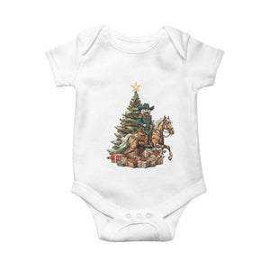 Funny Nutcracker Riding Horse Baby Onesie Western Life Christmas Gift TS12 White Print Your Wear