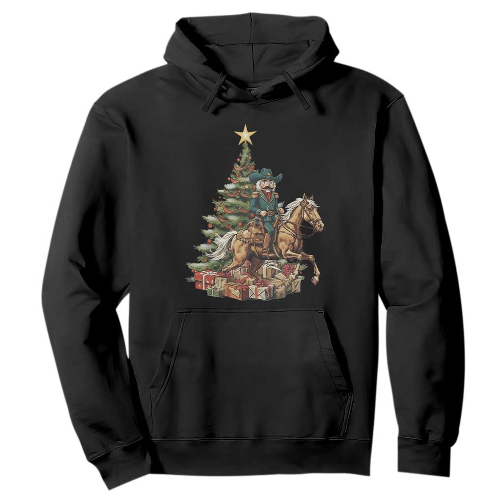 Funny Nutcracker Riding Horse Hoodie Western Life Christmas Gift TS12 Black Print Your Wear