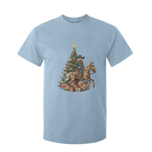 Funny Nutcracker Riding Horse T Shirt For Kid Western Life Christmas Gift TS12 Light Blue Print Your Wear