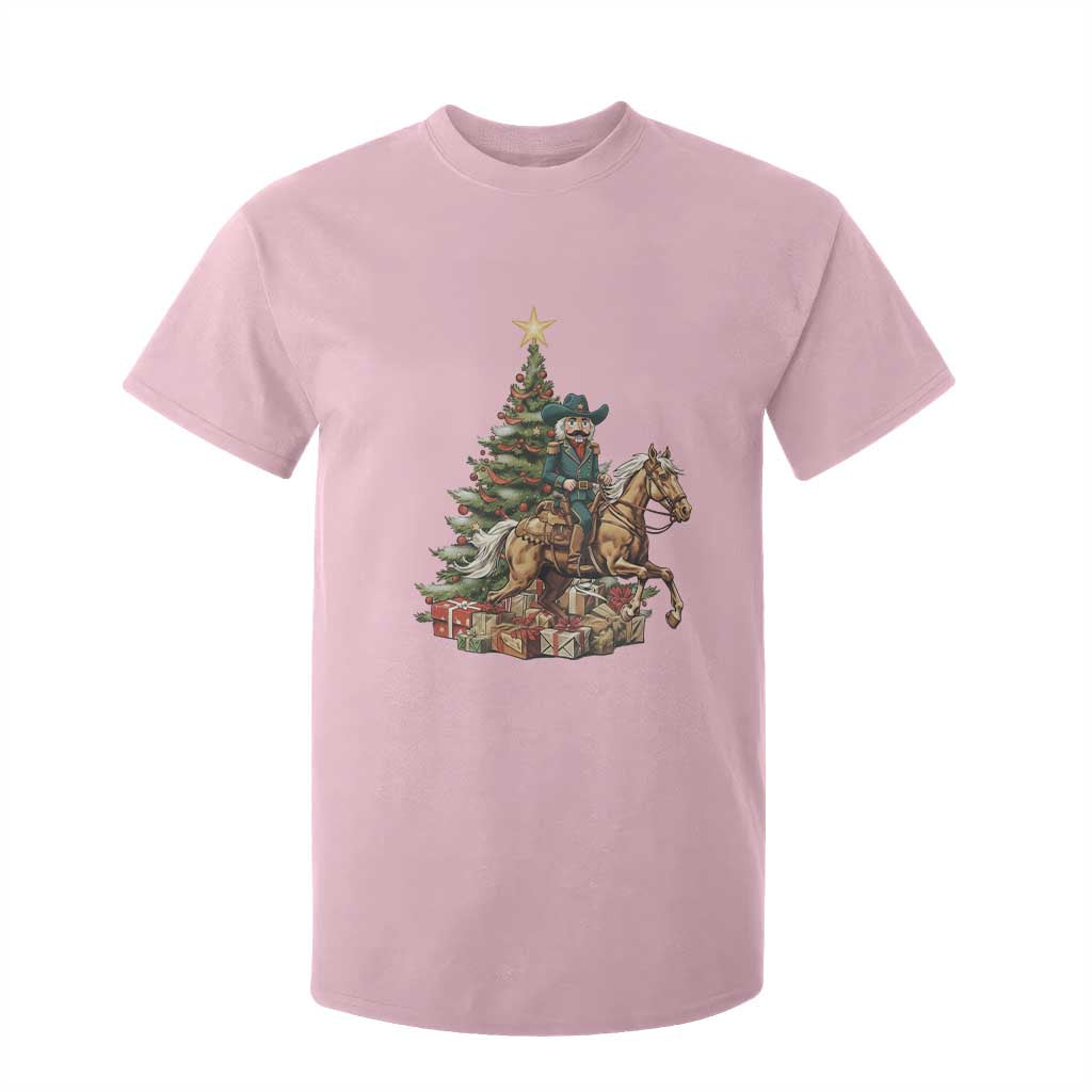 Funny Nutcracker Riding Horse T Shirt For Kid Western Life Christmas Gift TS12 Light Pink Print Your Wear