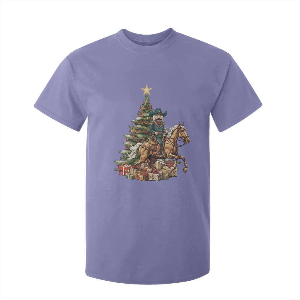 Funny Nutcracker Riding Horse T Shirt For Kid Western Life Christmas Gift TS12 Violet Print Your Wear